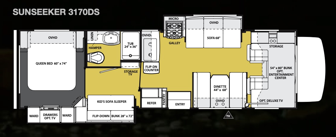 Sunseeker 3170DS floorplan